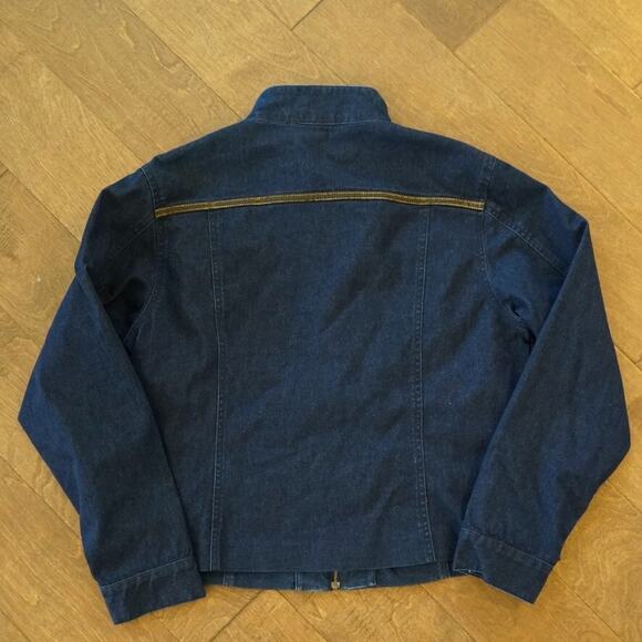 Vintage Pendleton Trucker Jacket Womens L Blue Denim Stretch Western Full Zipper - Picture 2 of 10